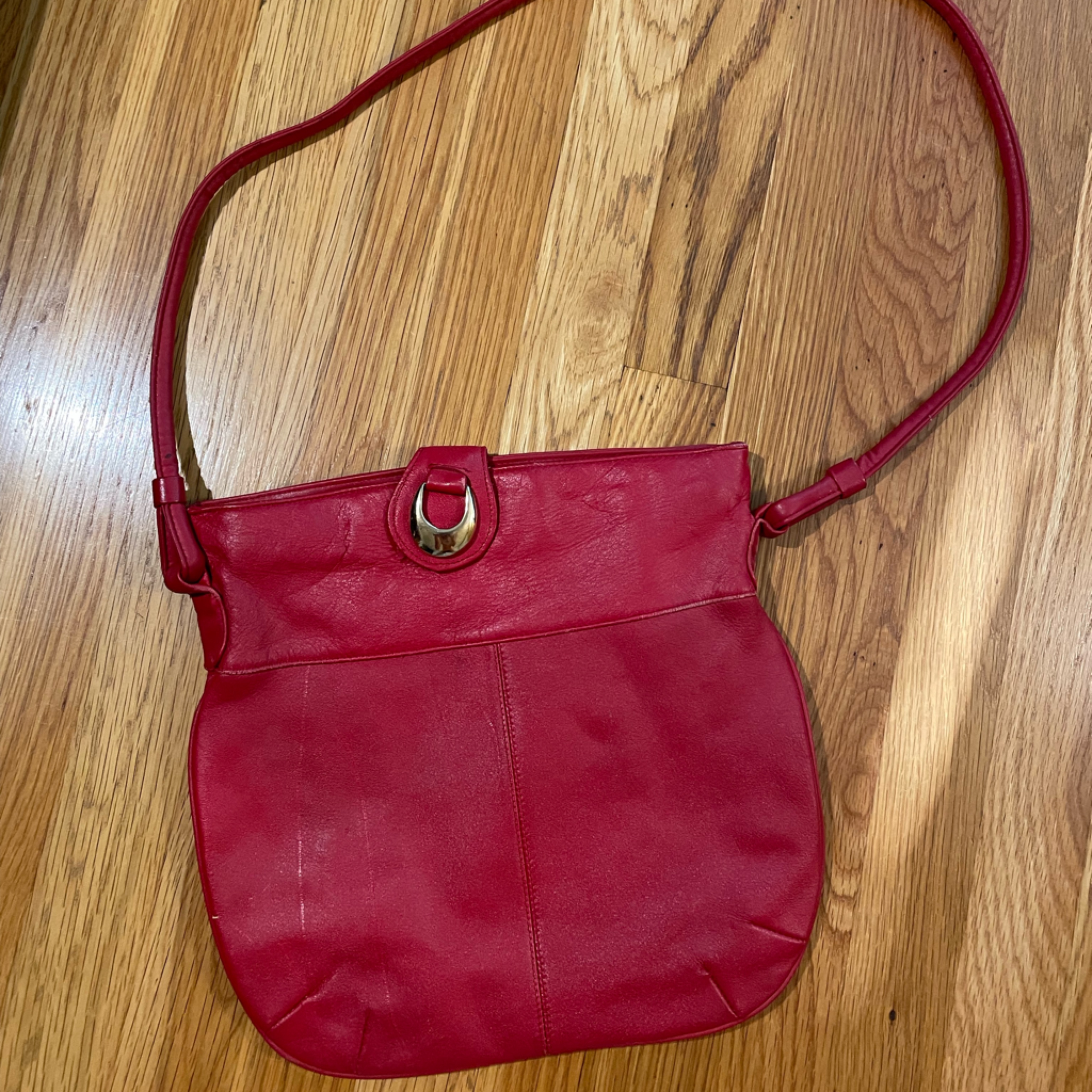 Vintage Red Leather Bag